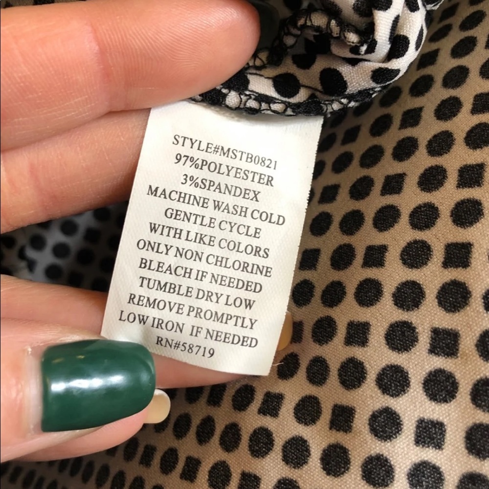 Notations Black and White Printed Button Up - Picture 5 of 6